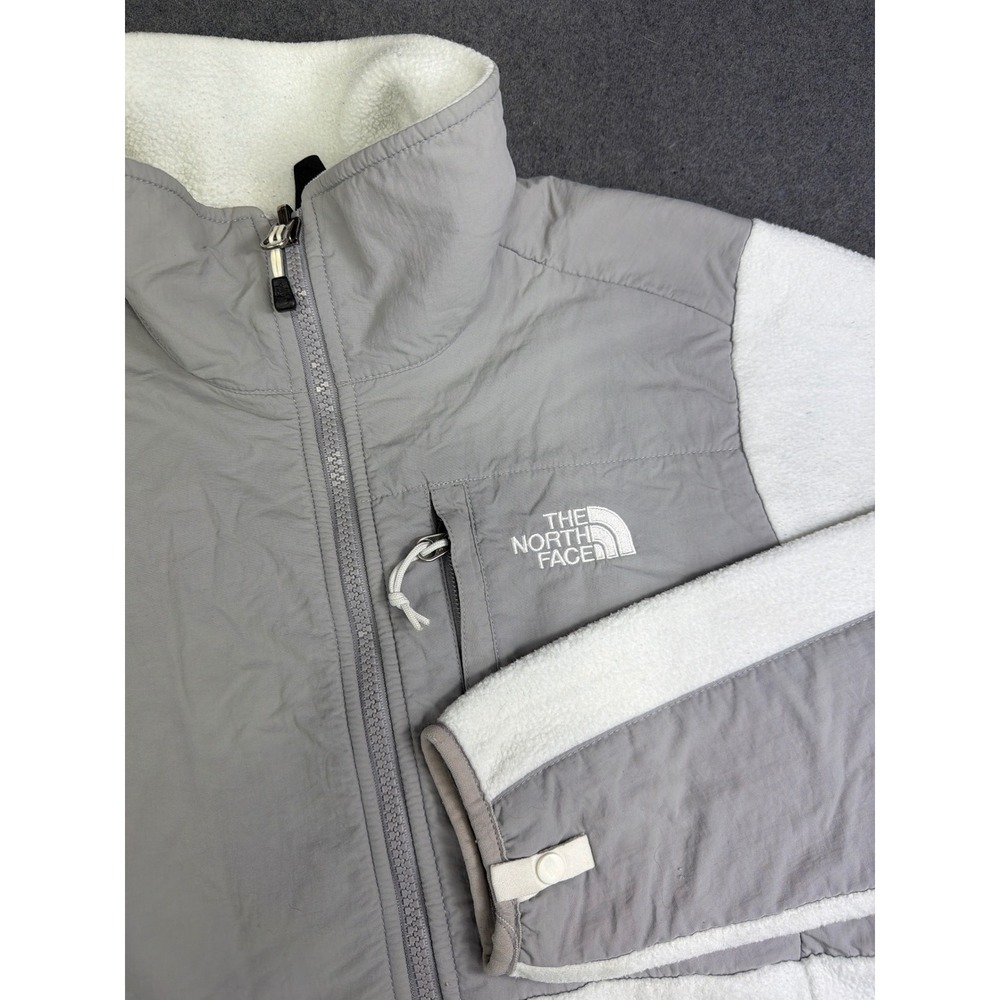The North Face Denali Fleece Jacket Womens Small Gray White Polartec‎ Outdoor